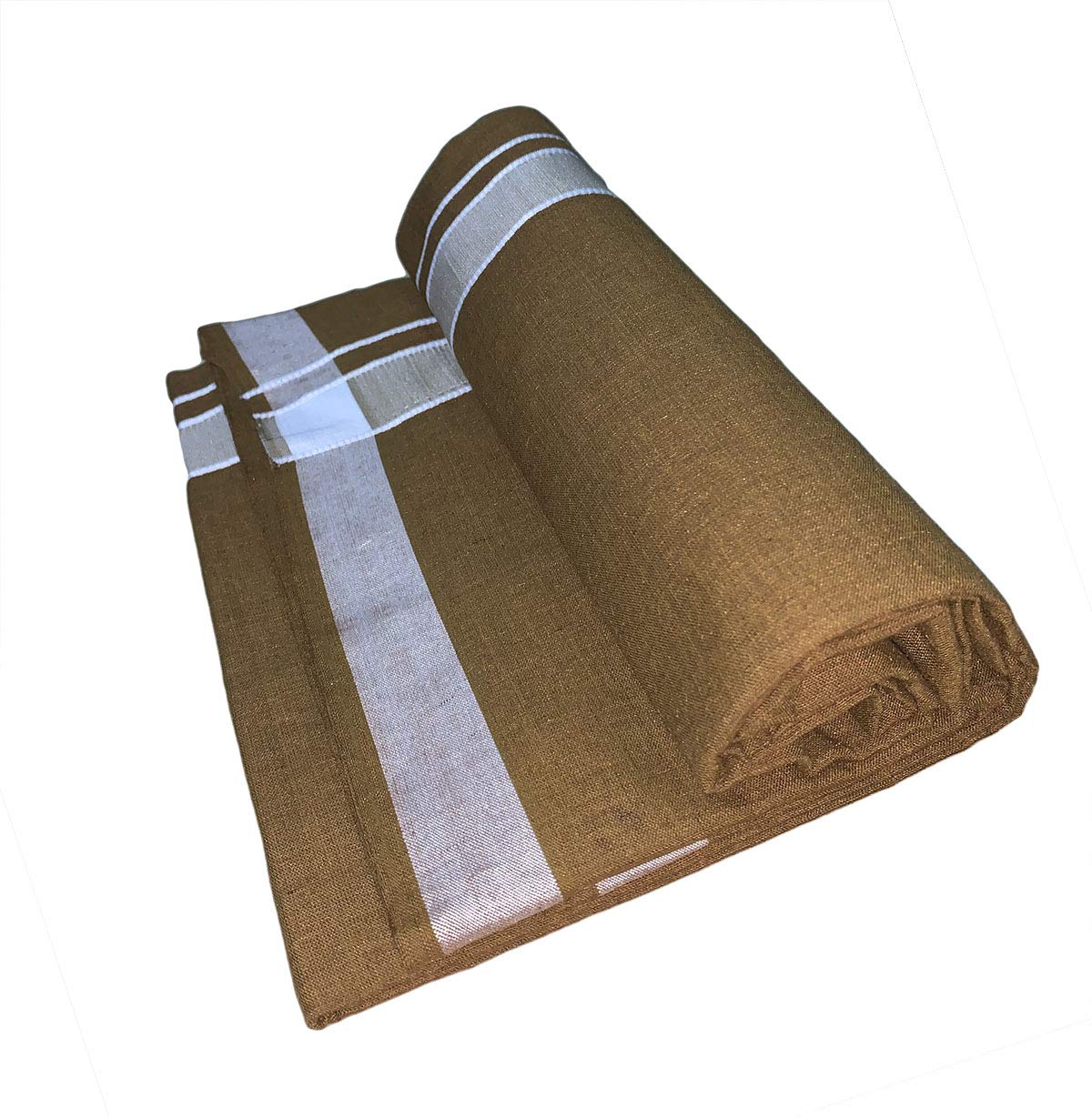 Prakasam Cotton Men's Kerala Style Premam Single (1.28X2.00 Mtrs) Colour (Pack Of 2) (Orange-Kakki) Dhoti