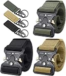 Ginwee 3 Pack Tactical Belt,Military Style Belt, Riggers Belts for Men, Heavy-Duty Quick-Release Metal Buckle with extra MOLLE Hook