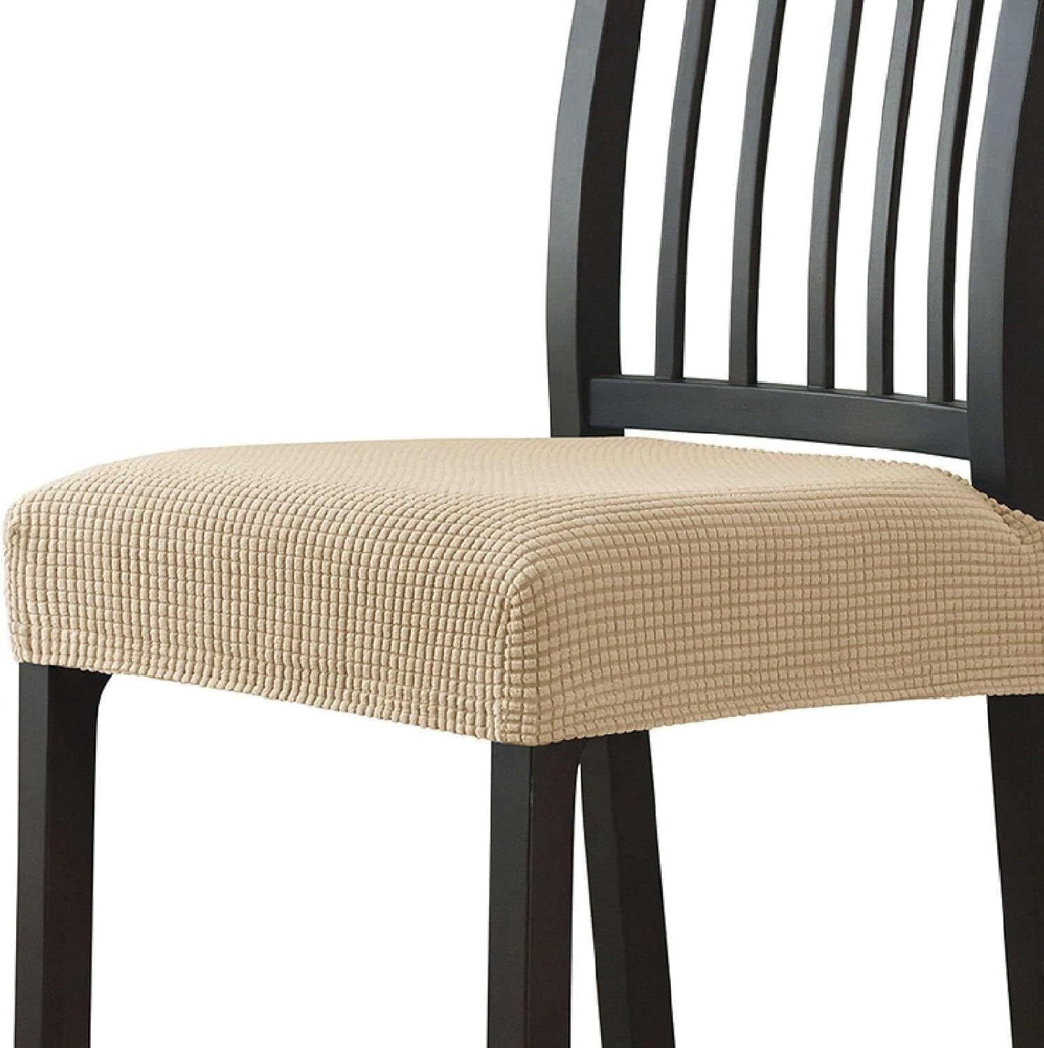NMVAWIPT Chair Seat Covers, Jacquard Stretchable Removable Washable Slipcovers For Kitchen, Universal Fit(21#,6pcs)