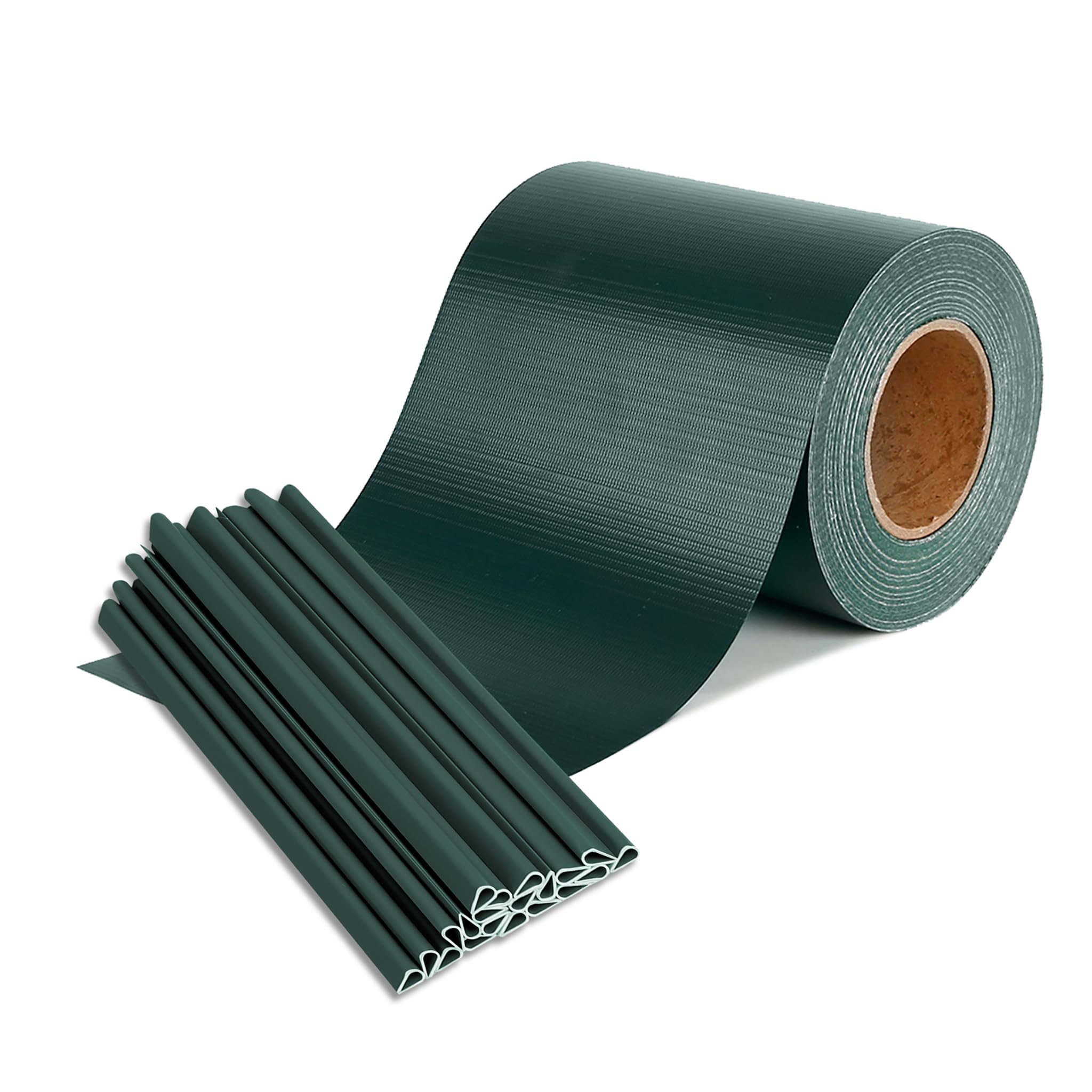 YRHome Folia maskująca z PCW, 70 m x 19 cm, ogrodzenie z podwójnymi prętami, ochrona przed wzrokiem, folia ogrodzeniowa, podwójny pręt, z 40 klipsami mocującymi, 450 g/m², ochrona przed wiatrem, zielona