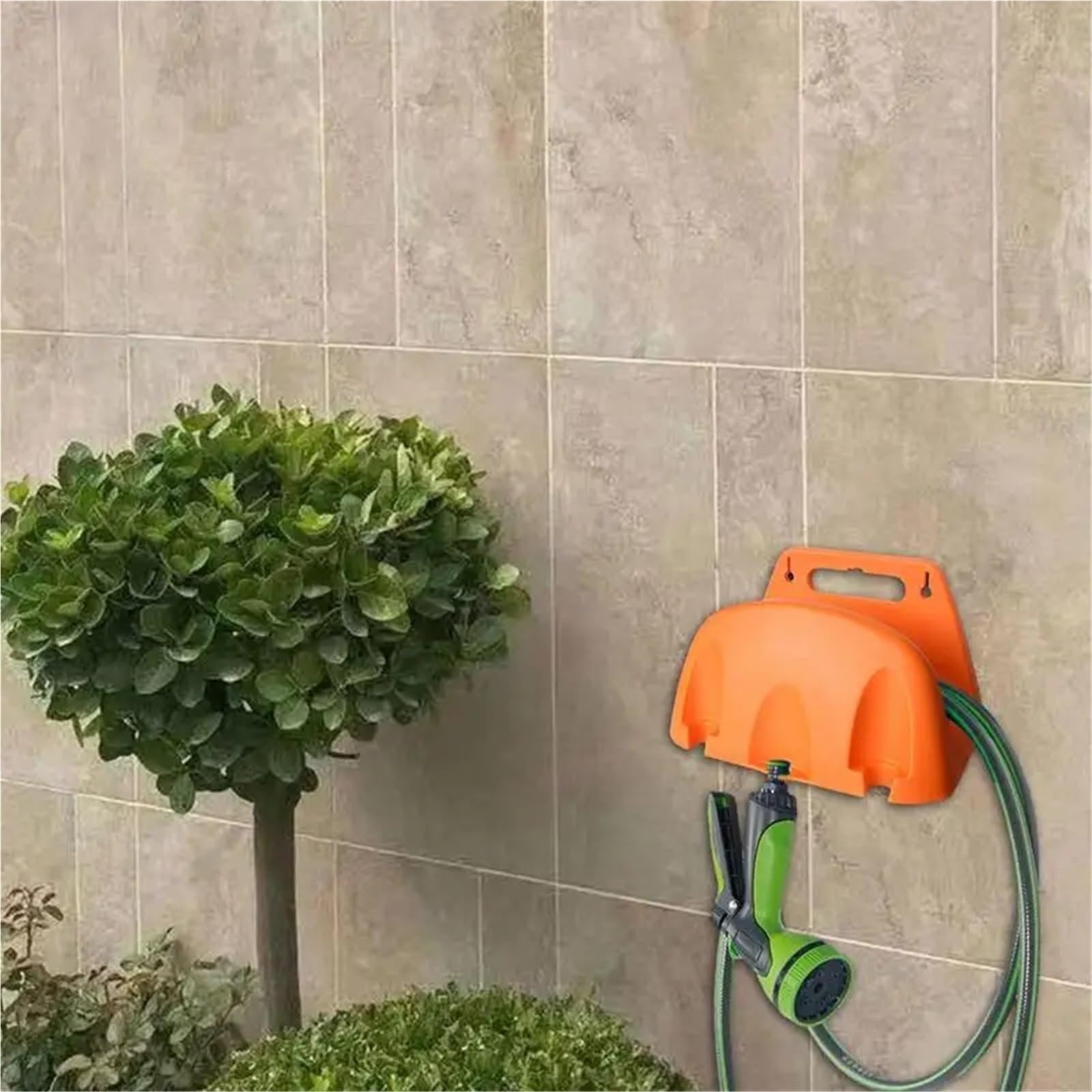 Soporte Manguera Jardin Ganchos y carretes de Almacenamiento for Manguera jardín, Colgador Agua, Soportes for tuberías agrícolas, Grifo Pared(Orange)