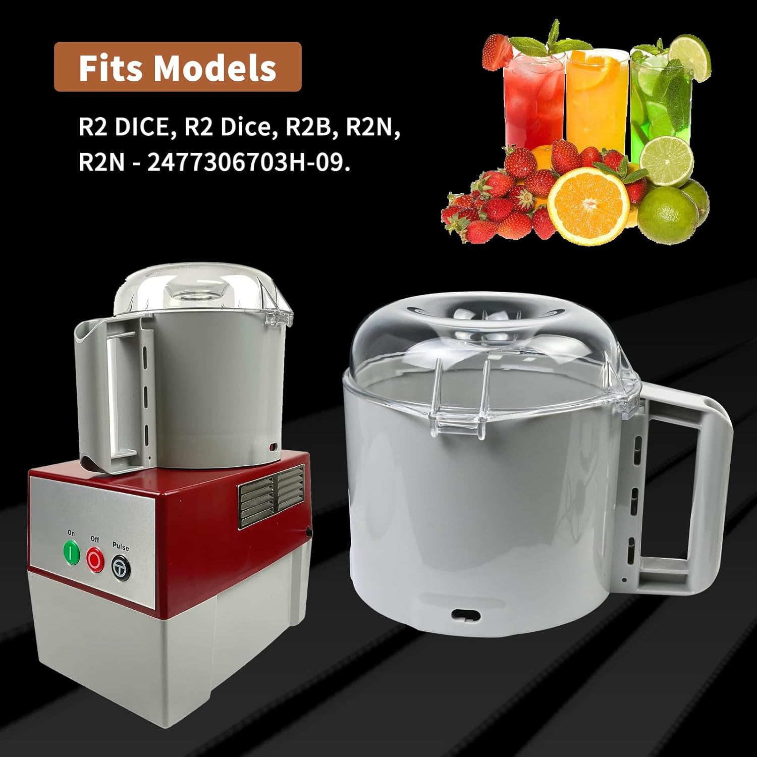 106458S Cutter Bowl Lid and 112204S Cutter Bowl Compatible with robot coupe R2 3L Gb