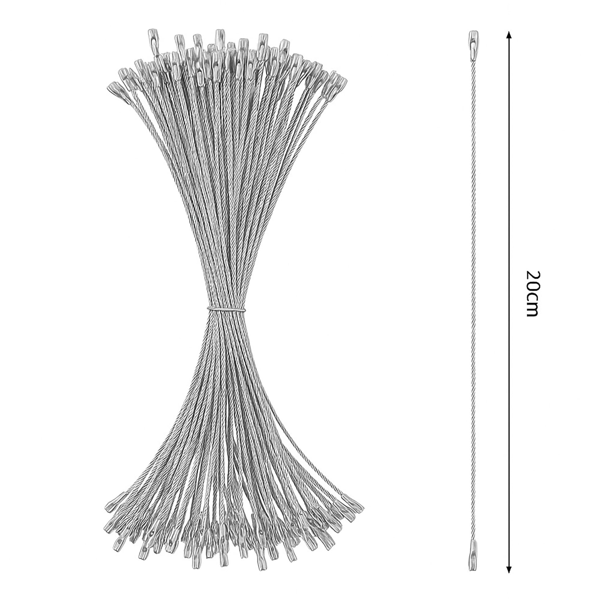 BestPysanky Set of 100 Silver Christmas Ornaments Cords Strings Hangers 7.9 Inches