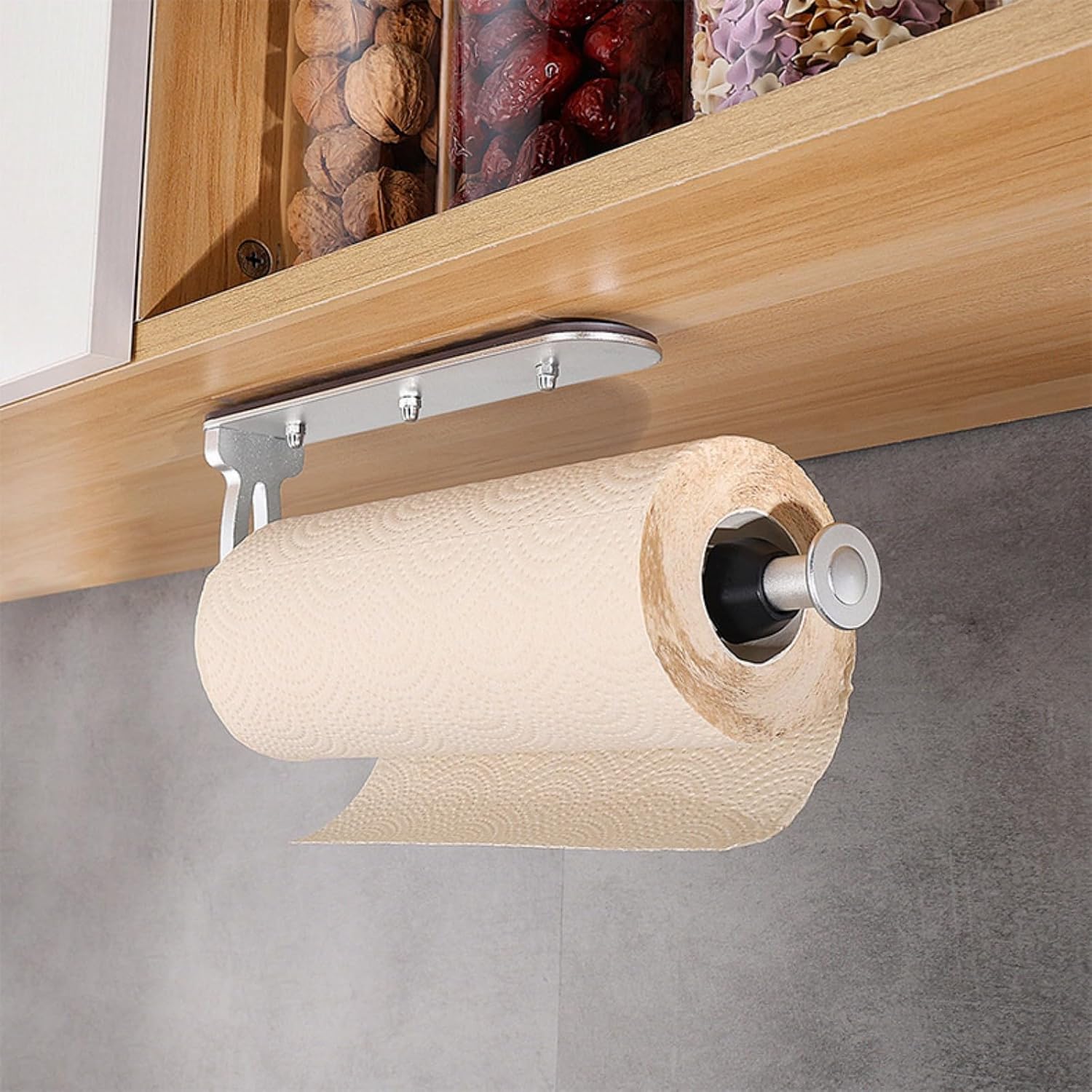 Aluminum Paper Towel Holder Bathroom Storage Rack Kitchen Organization Adhesive Wall Mount Accessories Towel