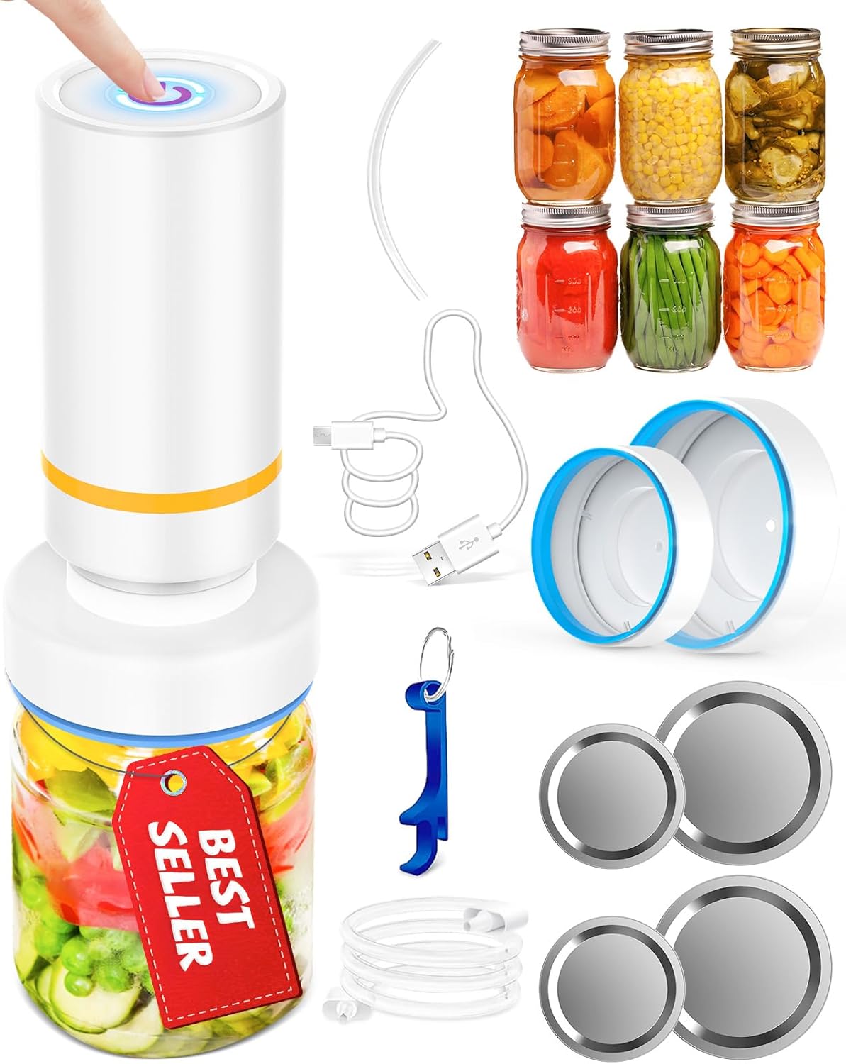 Mason Jar Vacuum Sealer, Vacuum Sealer for Jars with Lid