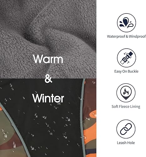 Miniatura 4 de IECOii - Abrigo extracálido, chaqueta reflectante ajustable, abrigo de invierno suave de cuello alto con hebilla y forro de vellón para clima frío,