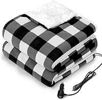 Vista 10 de Sealy Manta térmica para automóvil de 12 voltios con 2 puertos de salida USB, 3 niveles de calefacción y apagado automático de 4 horas, manta