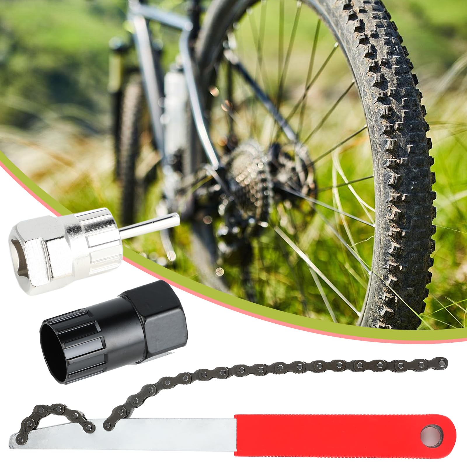 Kit Attrezzi Catena per Bici, Estrattore Pedivella Bici, Attrezzi Bici, Freewheel Removal Tool, Per Catene da 7, 8, 9, 10, 11 Velocità Cassette