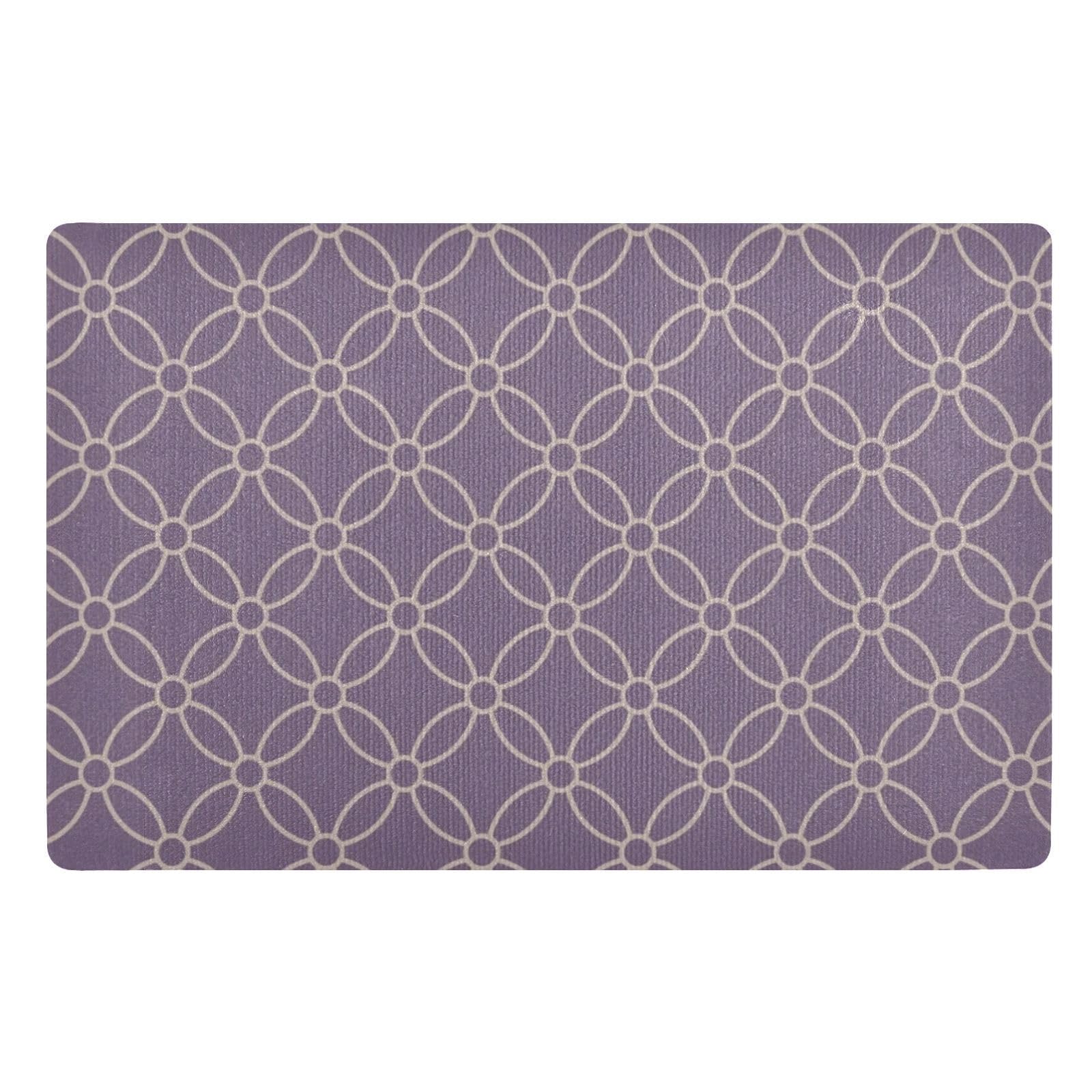 Alfombrilla japonesa violeta de 32x20" con base de goma antideslizante para interiores