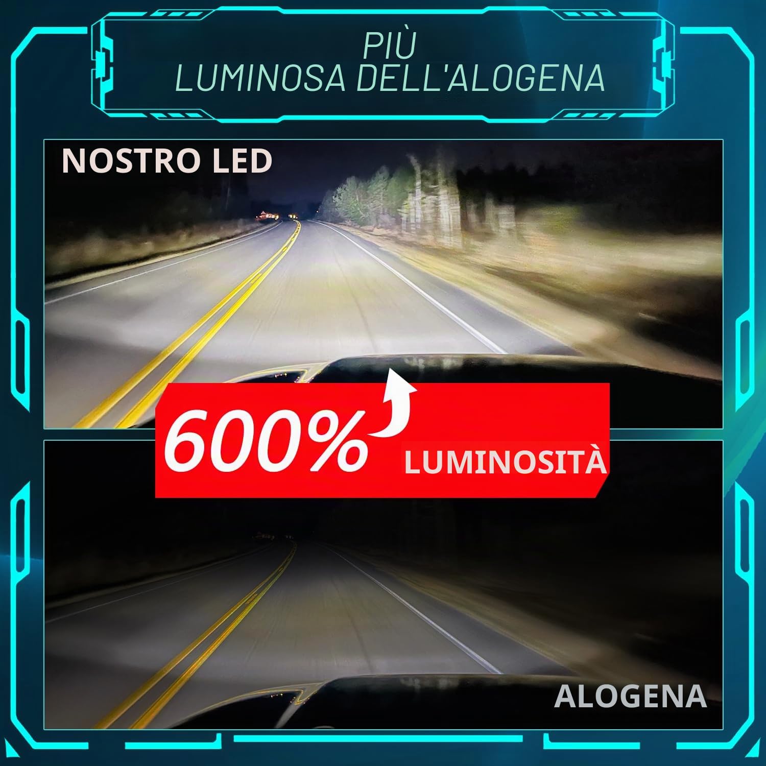 Lampadina H7 LED, 120W 30000LM 6000K bianco freddo 200% luminosità super luminosa angolo del fascio regolabile a 360 gradi Xenon H7 LED Anti Errore Auto Kit di conversione IP67