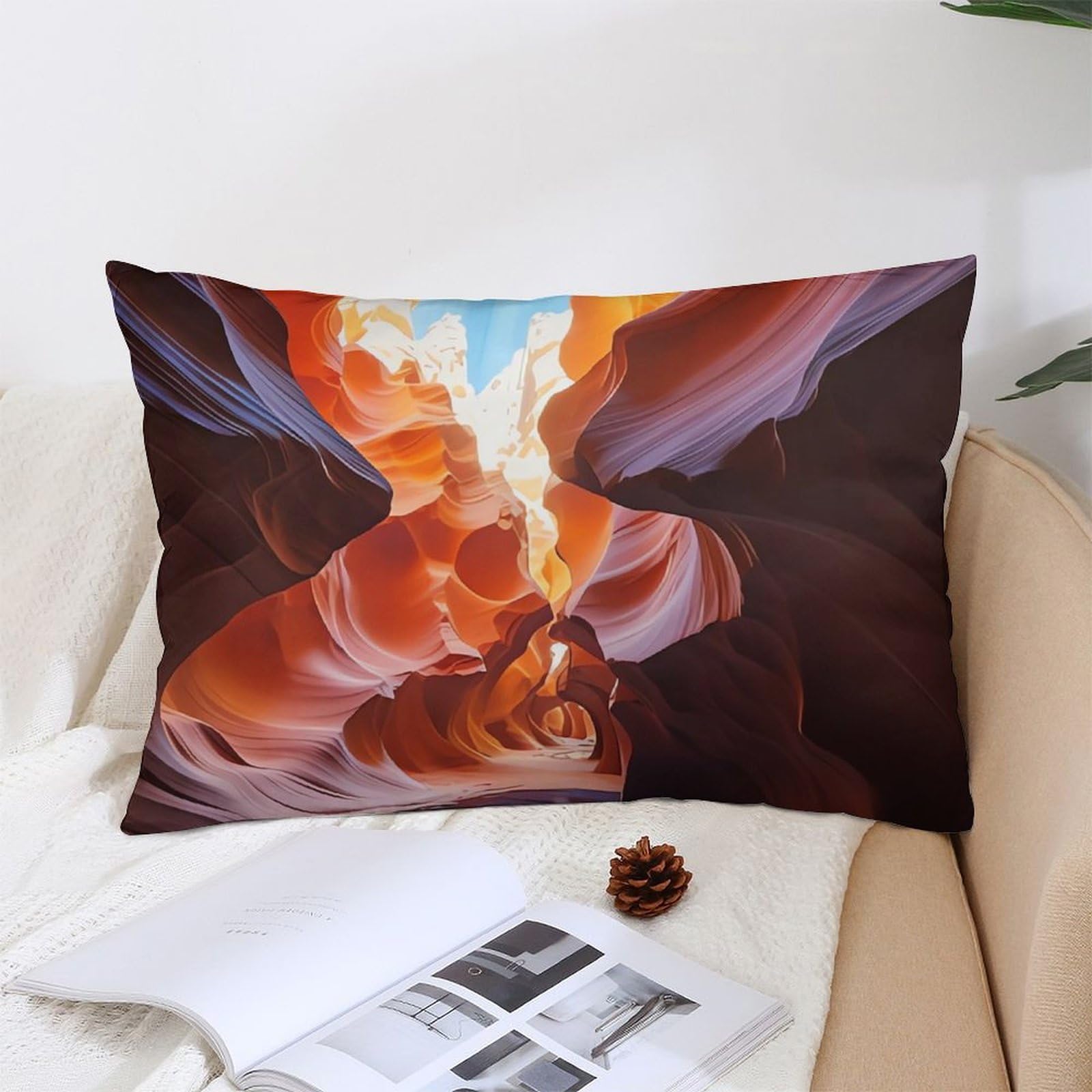 NTVOWPZO Decoration Throw Pillow Covers 12 "x20 Pillowcases Covers Antelope Canyon Soft Pillowcases Modern Farmhouse Home Decor Sofa Cushions Covers for Couch Bed Living Room