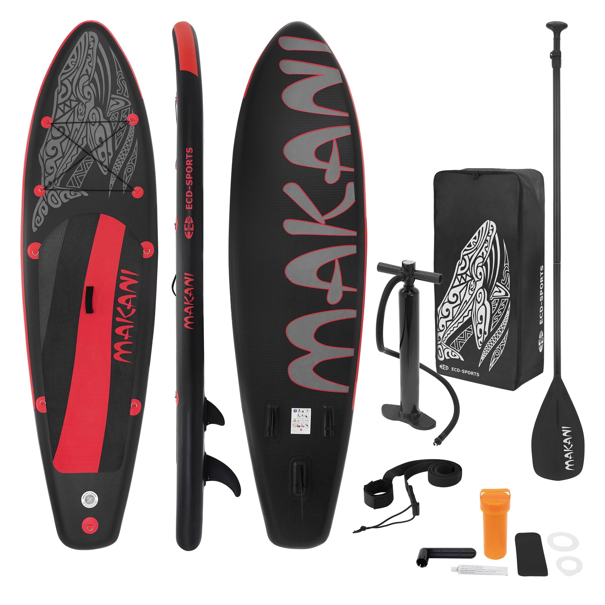 ECD Germany Stand Up Surf Paddle Board Inflable 305/308/320/380 cm | PVC | hasta 120/150 kg | Grosor 10/15 cm | Tabla de Surf Paleta Bolsa de Transporte Bomba de Aire Modelos