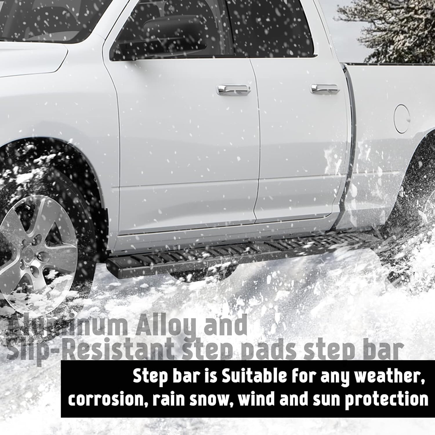 6 Inches Running Boards for 2009-2018 Ram 1500 & 2010-2024 Ram 2500 3500 4500 5500 Quad Cab Black Aluminum Alloy Side Step Nerf Bars Side Bars