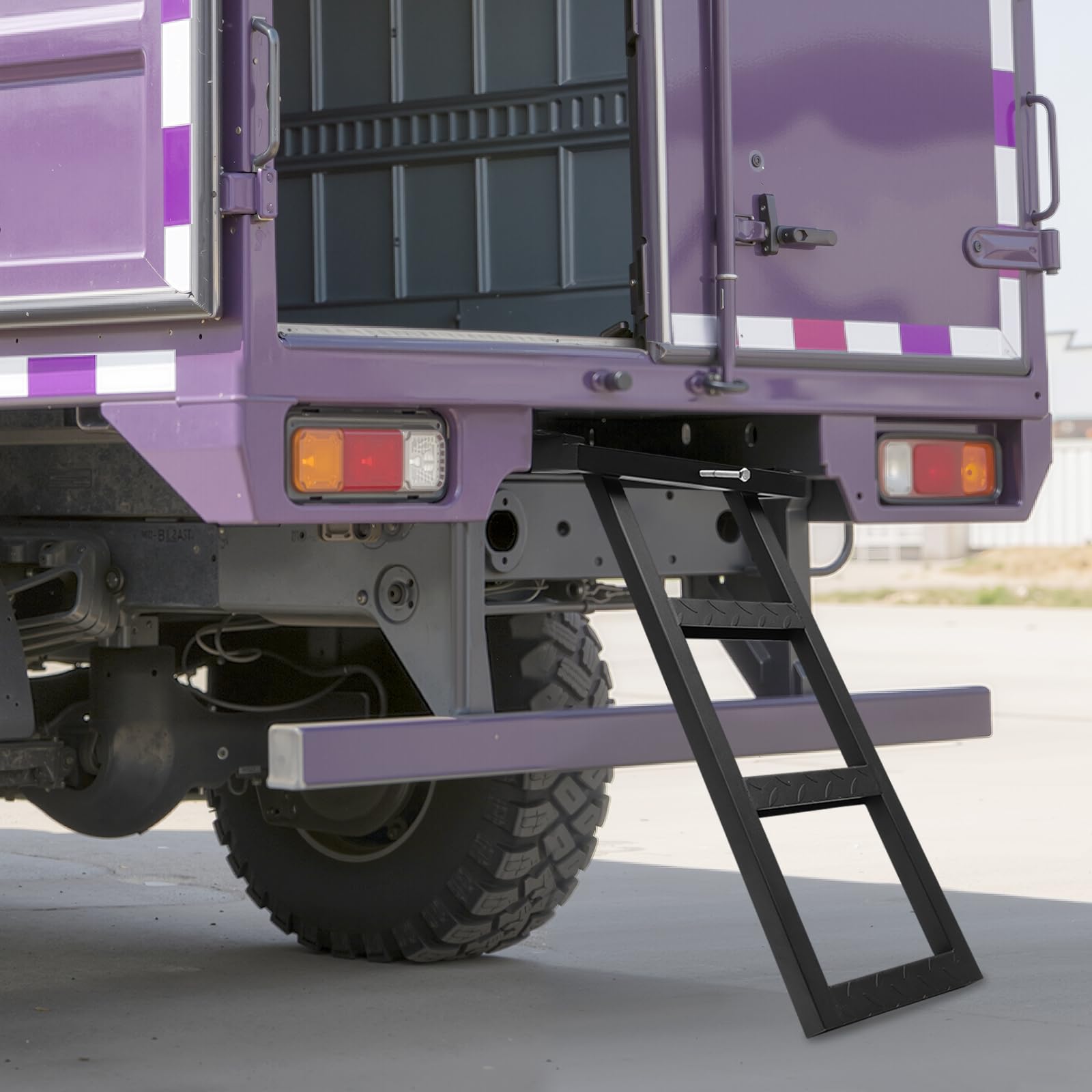 Échelle à 3 marches - Extensible - En métal - Charge maximale : 200 kg - Pour camions, semi-remorques