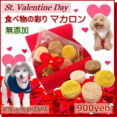 Amazon 犬用バレンタイン無添加おやつ マカロン ５個入りボックスギフト Nhk 放送 放映 Tv手作り ドッグフ ード 無添加 おやつ おしゃれで 可愛い人気プレゼント Dolce Del 帝塚山wanbana ビスケット クッキー スナック 通販