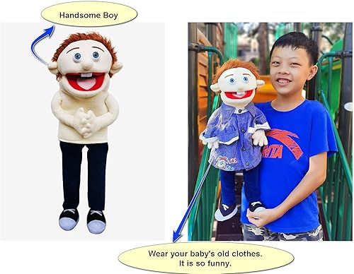 Miniatura 4 de Marioneta Rodayna Pilot de 25 pulgadas, cuerpo completo, marioneta estilo ventrílocuo, marioneta de mano con boca móvil para niños y adultos, única.