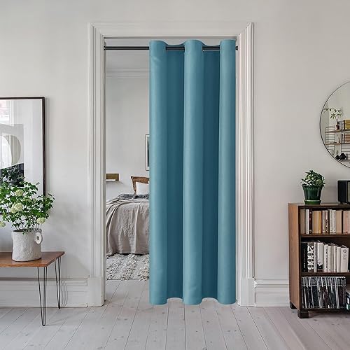 Miniatura 572 de DWCN Cortinas para puerta francesa: cortina térmica con bolsillo para barra para puertas con ventana de cristal, puertas de cocina y patio