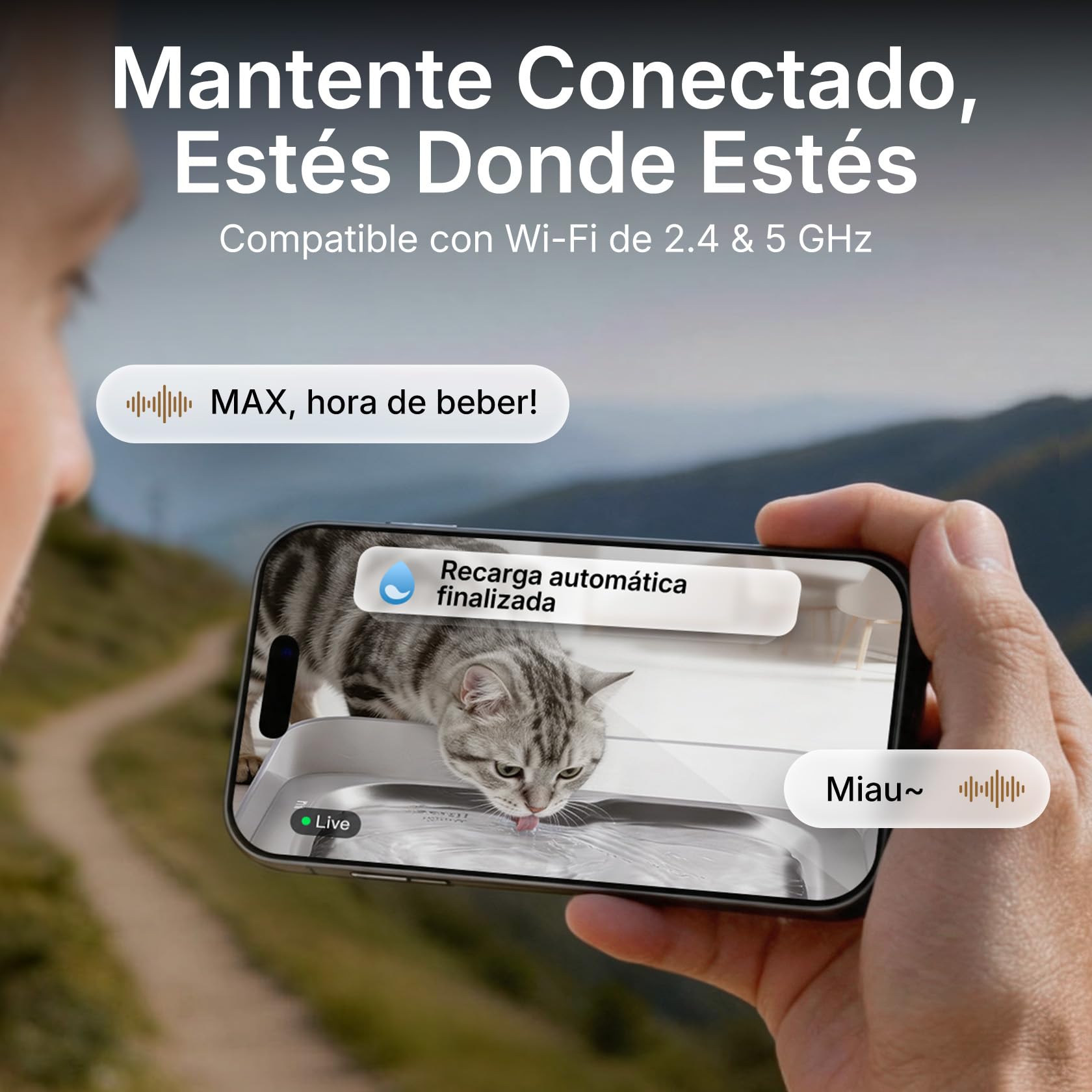 PETKIT EVERSWEET Ultra Fuente para Gatos sin Filtro, con Cámara AI, Separación de Agua Limpia y Sucia, 5L Bebedero Gatos Automático, Sensor de Movimiento, Control de App, Bandeja de Acero Inoxidable