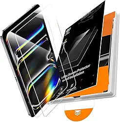 PandaShield [Pacote com 2 protetores de tela para iPad Pro M4 [11 polegadas] 7ª geração (2024), película de vidro temperado 9H + com caixa de fácil instalação, compatível com Apple Pencil, sem bolhas