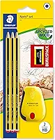 STAEDTLER 120 SBK3P2 Noris edição limitada Happy Birthday pacote com 3 lápis HB grafite Noris, borracha Noris e apontador de banheira Noris, Multicolorido