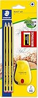 STAEDTLER 120 SBK3P2 Noris edição limitada Happy Birthday pacote com 3 lápis HB grafite Noris, borracha Noris e apontador de banheira Noris, Multicolorido