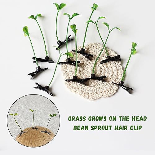 Miniatura 3 de 20 pinzas para el cabello con brotes mixtos de frijoles, horquillas divertidas para plantas, accesorios para el cabello de hongos, pasadores para