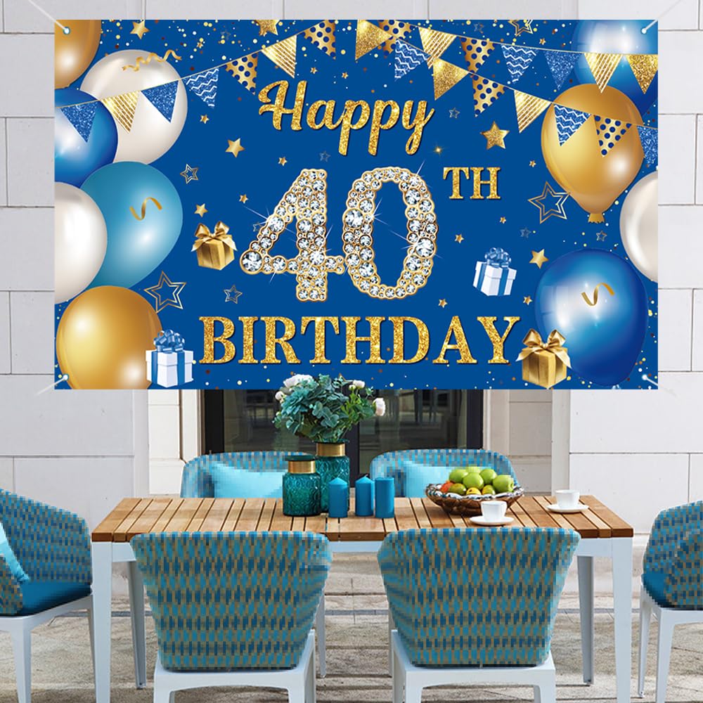 Toile De Fond Anniversaire Noir/Or 210x150 Cm - Décoration