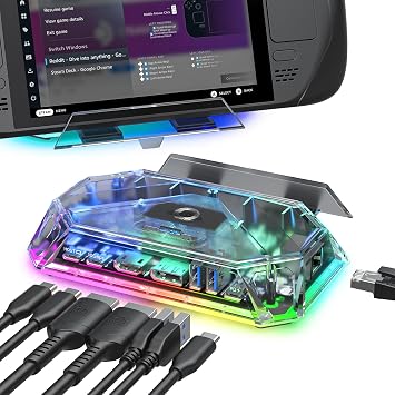 JSAUX 12-in-1 RGB Docking Station Steam Deck OLED/ROG Ally/Legion Go