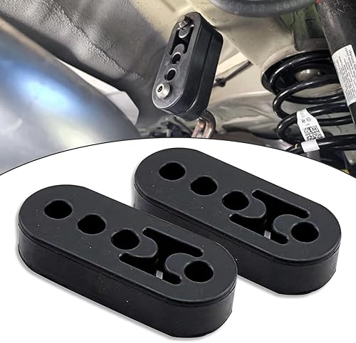 Flygun 2 ganchos para tubo de escape de automóvil, 4.25 x 1.73 x 0.9 pulgadas, silenciador de escape ajustable de cuatro agujeros, colgador de