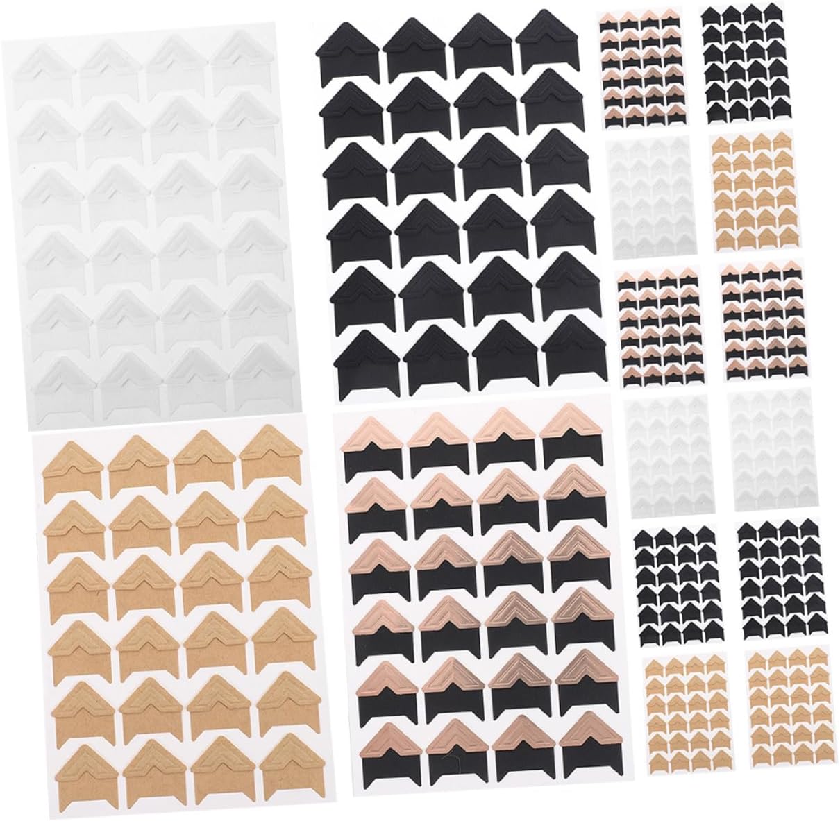 FUOYLOO 16 Sheets Scrapbook Corner Stickers and Photo Album Adhesive Corners, Self-Adhesive Paper Mounting Protectors for DIY Albums, Crafts, and Memory Books