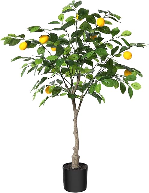 Kazeila Artificial Lemon Tree Plant 90cm Fake Plants Tree Faux Tall Plant for Indoor Outdoor Decoration Home Living Room