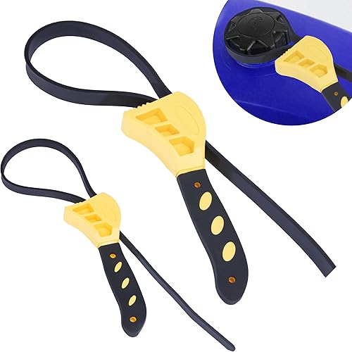 Miniatura 9 de 2 piezas llaves de correa para fontanería, llave de correa de goma, llaves de correa de filtro de aceite de 24 pulgadas y 19.7 pulgadas, llaves de