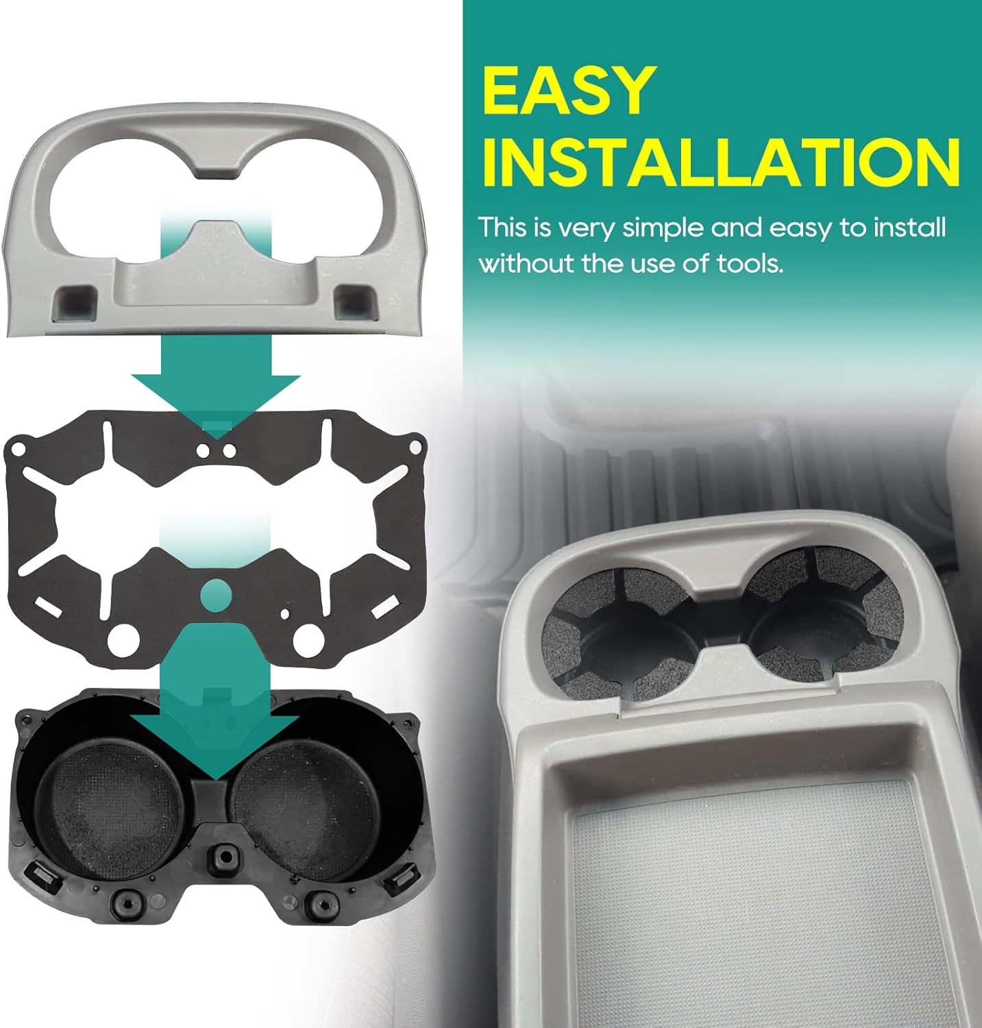 Alpha Rider Cup Holder Insert for 2011-2017 Honda Odyssey EVA Foam Dual Drink Holder 6mm Anti-Spill & Rattle-Free Easy Clean Car Interior Accessories