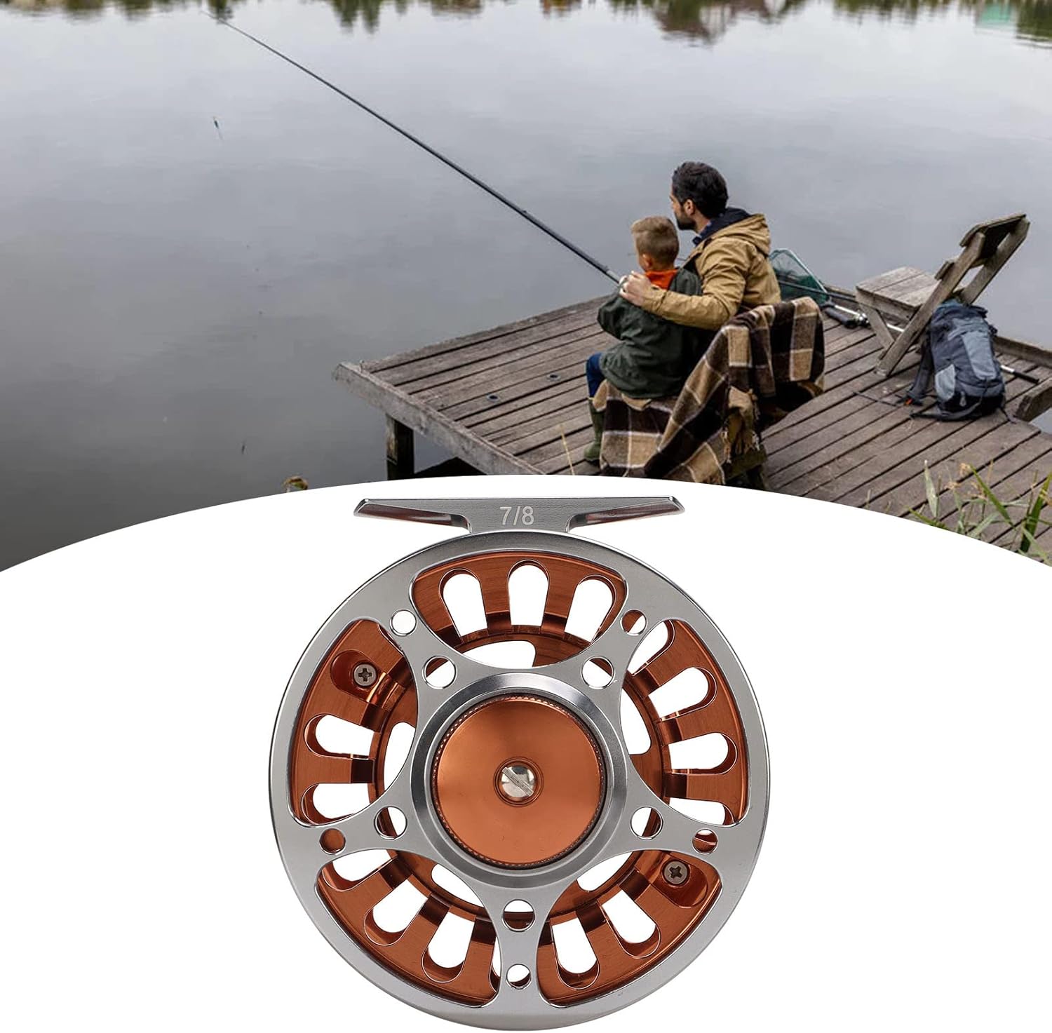 Fly Fishing Reel 2 Colors 7/8 Machining CNC Front Wheel 3 Bearings Oxidation Treatment Fishing Accessories