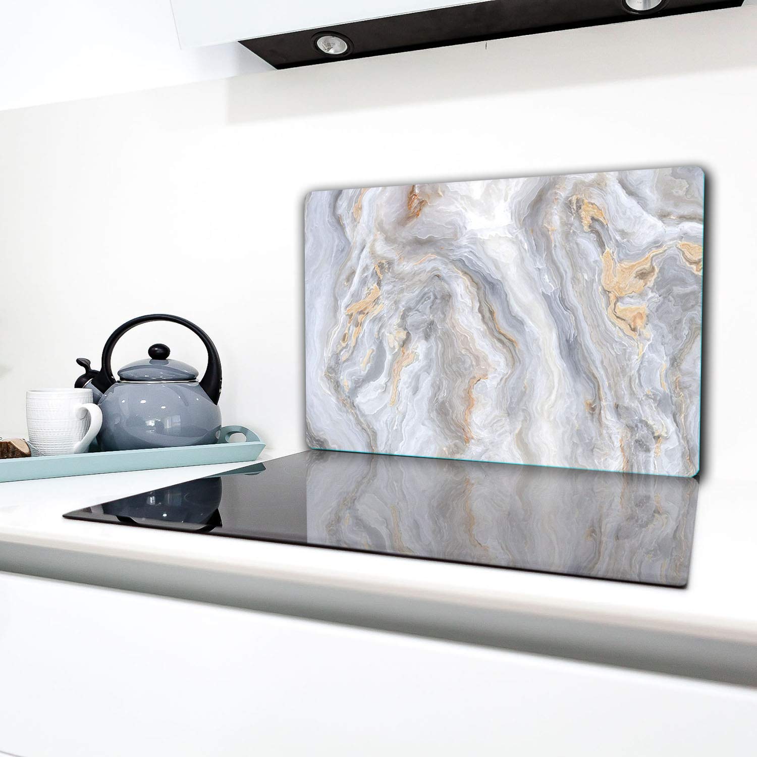Placa Para Cubrir Vitrocerámica, 1 Pieza, 80 X 52 Cm, Mármol
