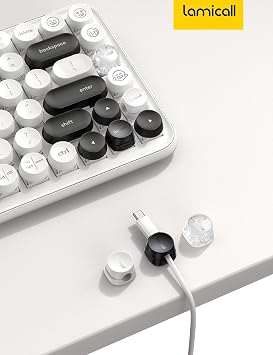 Lamicall 6Pack Cord Organizer, [1s Lock] Spring Cable Holder Clips for Desk