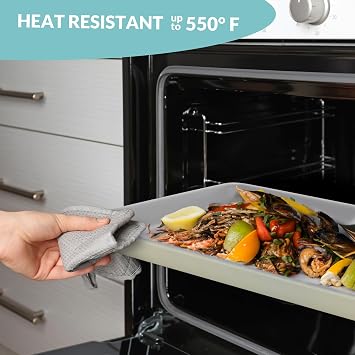 Boxiki Kitchen Non-Stick Quarter Ceramic Baking Sheet - Slick & Non-Toxic Ceramic Coating, PTFE & PFOA Free Cookie Sheet Pan - Perfect for Baking, Roasting, and More. (Quarter Sheet Pan)