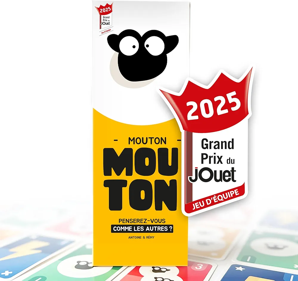 ATM Gaming Mouton Mouton - Jeu de Société Famille et Amis - Complétez Les Mêmes Réponses Que Vos Coéquipiers ! - Jeu d’Ambiance Drôle et Rapide - 3 à 9 Joueurs - Dès 12 Ans