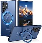 BENTOBEN pour Samsung Galaxy S25 FE Affaire Samsung S25 FE Coque de téléphone avec Kickstand invisible,[Wireless Charger Compatible] Support magnétique réglable Translucide Matte Shockproof S25 FE Affaire, Deep Purple