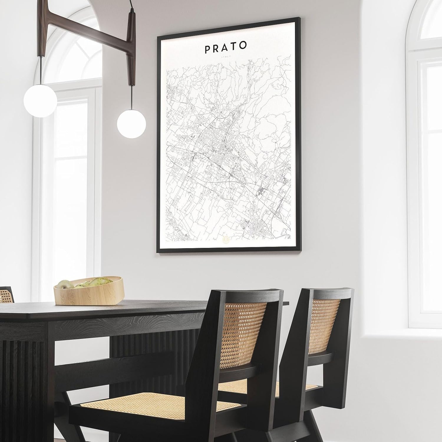 Modern Grey Poster of Prato Italy | 11x17 12x18 16x24 24x36 Unframed Mininal Wall Art | Minimalism Hometown City Traveler Print for Gift | Minimalist Home Office Decor