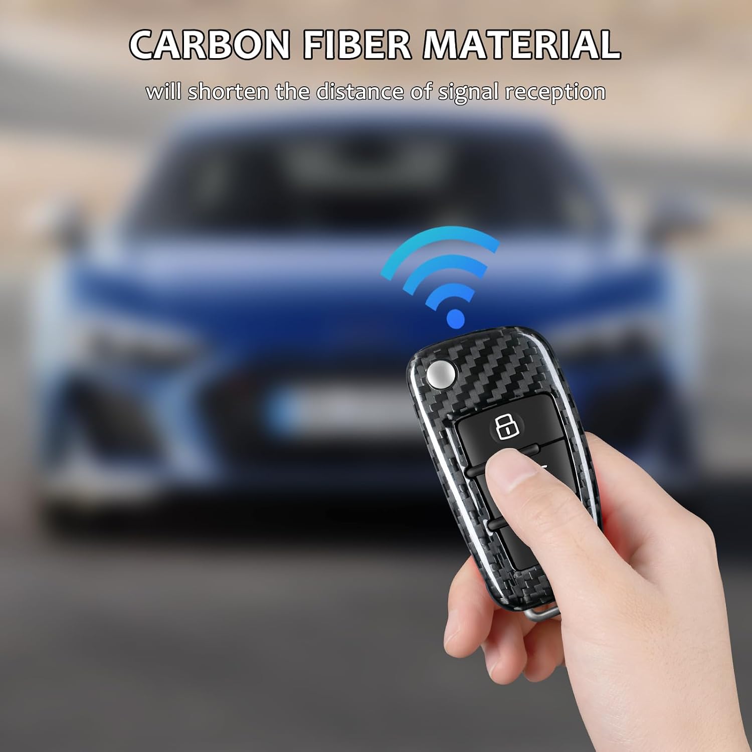 Real Carbon Fiber Key Fob Cover Compatible with Audi with Keychain,T-carbon Key Case Protector Key Shell Fit for Audi A1 A3 A4 A6 A8 Quattro Q2 Q3 Q7 R8 RS3 RS6 S3 S6 TT TTS Keyless Smart Key Fob