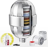 Vista 1 de Filtro de ducha de alto rendimiento para agua dura, filtro de 25 etapas para eliminar el cloro y las sustancias nocivas, incluyendo reactivos