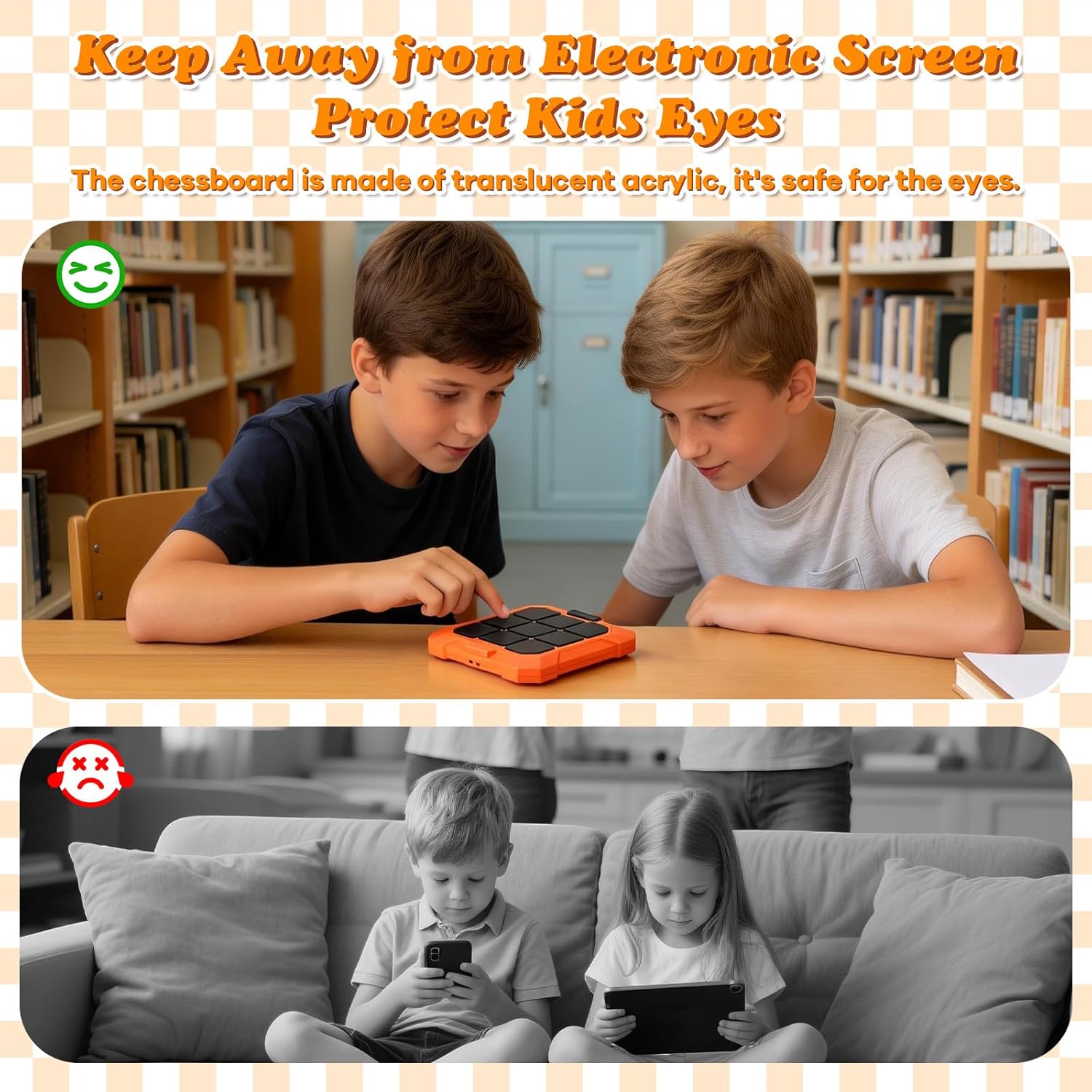 6 in 1 Tic-Tac-Toe Handheld Game for Kids & Teens, Easter Basket Stuffers, 1-2 Players, Electronic Travel Board with 6 Games, Memory Game & Whack a Mole, Fidget Puzzle Toys for Boys Girls Age 6-12+