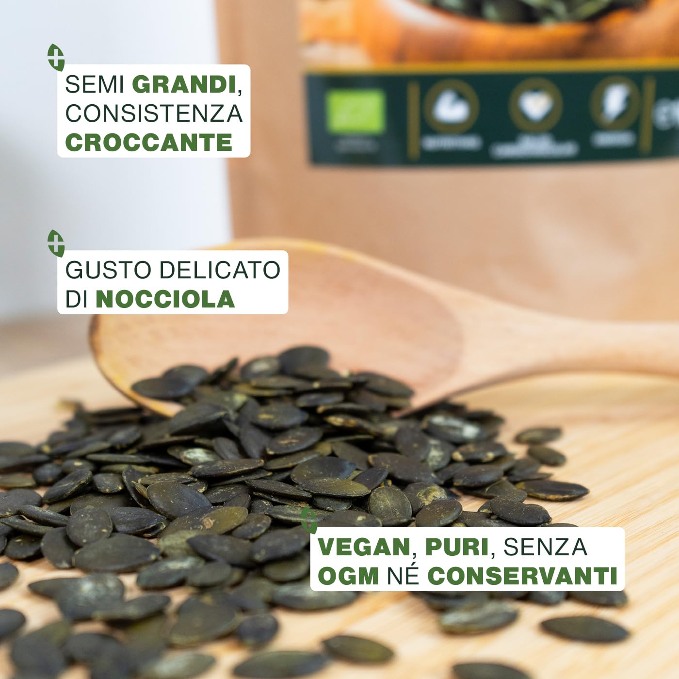 Semi di Zucca BIO 1kg | Origine Europa | Senza Sale, Sgusciati e Crudi | Cucurbita pepo | Qualità Superiore