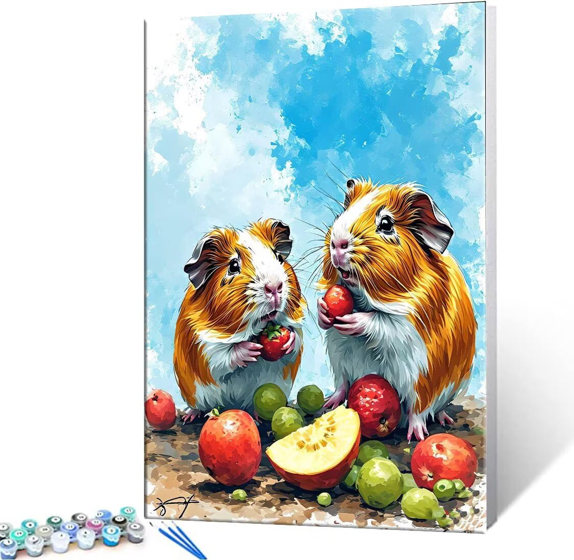 Malen nach Zahlen Kinder ab 7 8 9 10 Jahre, Meerschweinchen Malen nach Zahlen Erwachsene Jugendliche Malen-Nach-Zahlen Kinder Teenager für Mädchen Geschenkideen Malen nach Zahlen 100x130 cm z-716