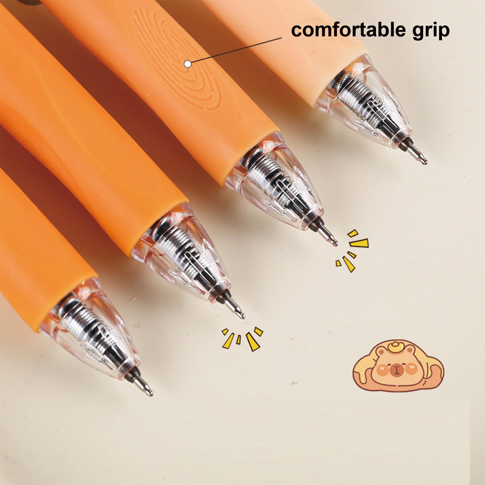 4 Pcs Erasable Gel Pens Cute Retractable Pens Cartoon Capybara Erasable Pen 0 5mm Black Ink Writing Pen — view 6