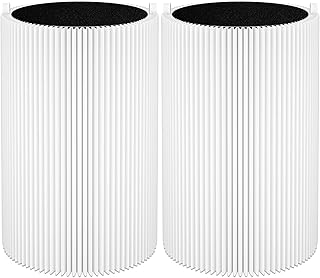 2 Pack Blue Pure 411 Filter Replacement Compatible with Blueair Blue Pure 411 Genuine, 411+, 411 Auto and MINI Air Purifiers, H13 True HEPA Filter, Particle and Activated Carbon