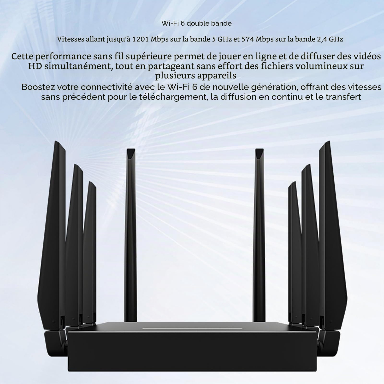 Routeur WiFi6 5G CPE, avec 8 Antennes Routeur WiFi 5G CPE avec Emplacement pour Carte SIM, 1000 Mbps, Plug and Play Réseau Ethernet Gigabit Double Bande WiFi6(Prise UE)