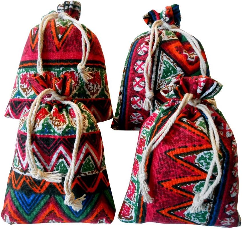 4 linen bags filled with dried lavander flowers "Mod. Trival" 14 x 10 cm (4x30gr stuffed into our multicolored bags) - Very fragrant