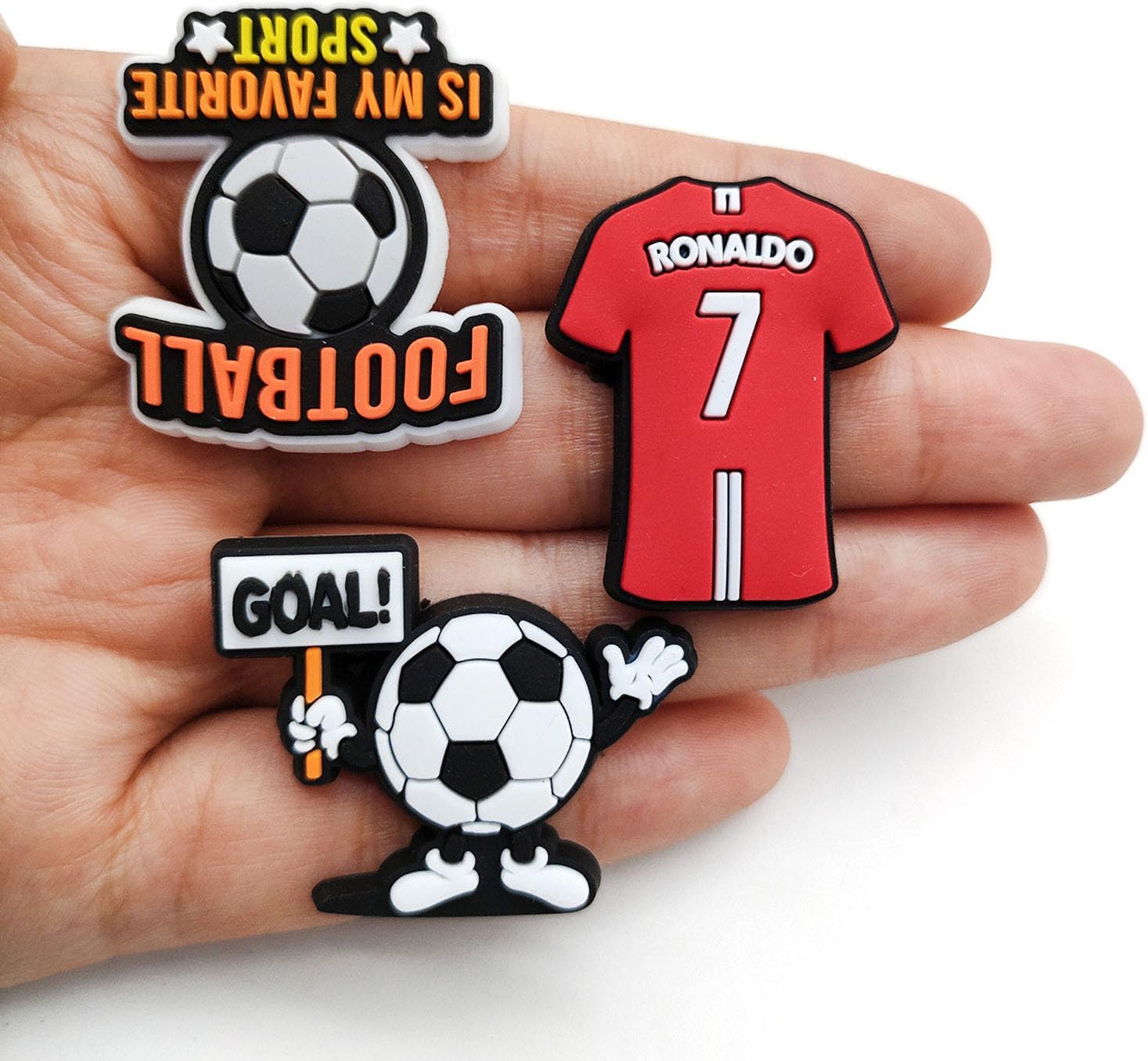 18 Pcs Sports Shoe Charms Football Pins Charms Soccer Shoe Charm Decoration for Clog
